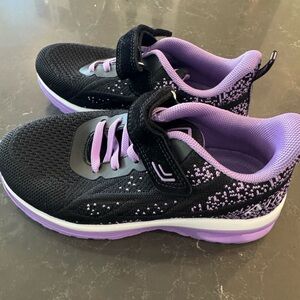 New Girls Black & Purple Athletic Sneakers – Lightweight & Comfortable